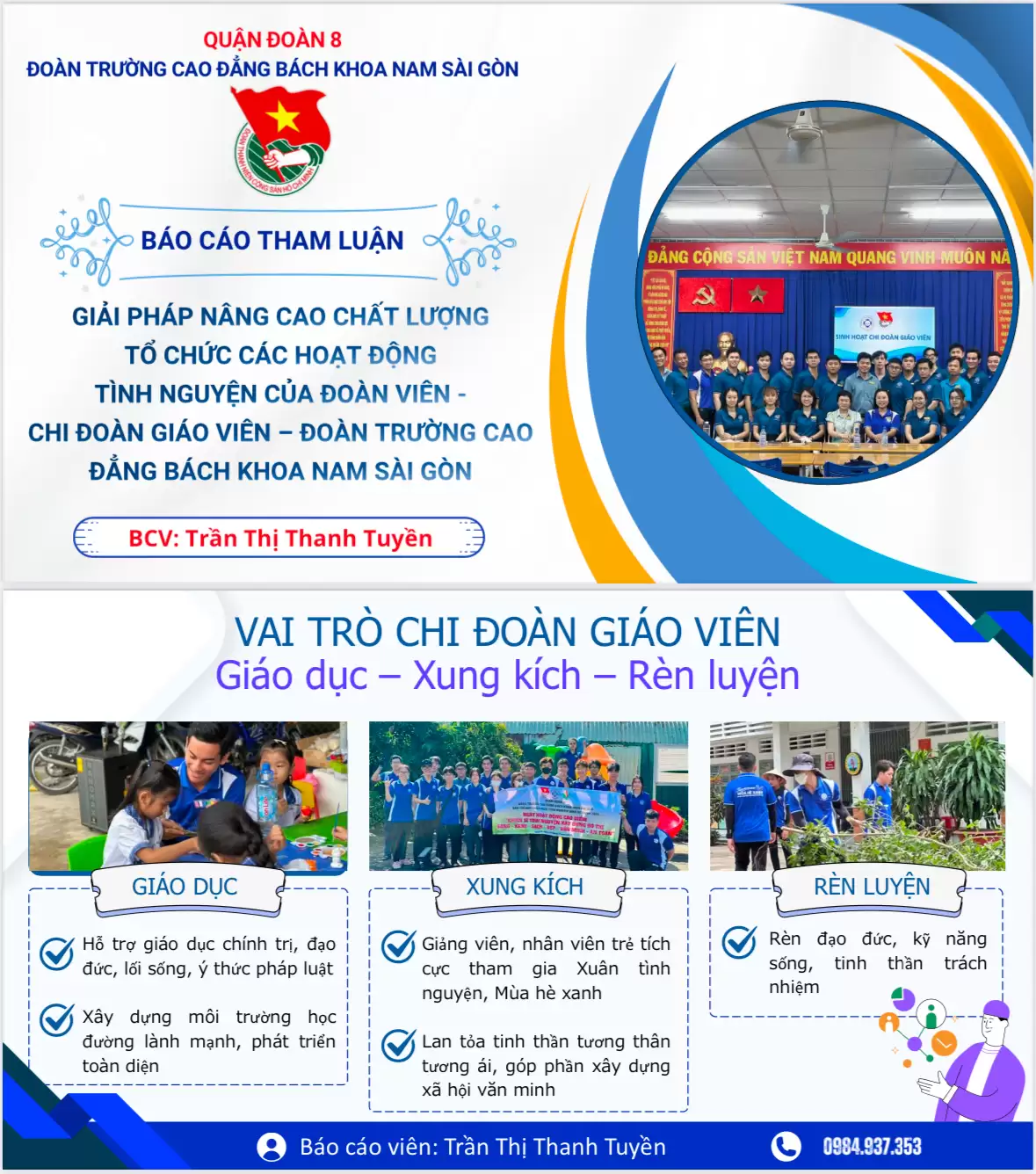 Báo cáo tham luận của Nhà giáo trẻ tiêu biểu năm 2024 – ThS. Trần Thị Thanh Tuyền