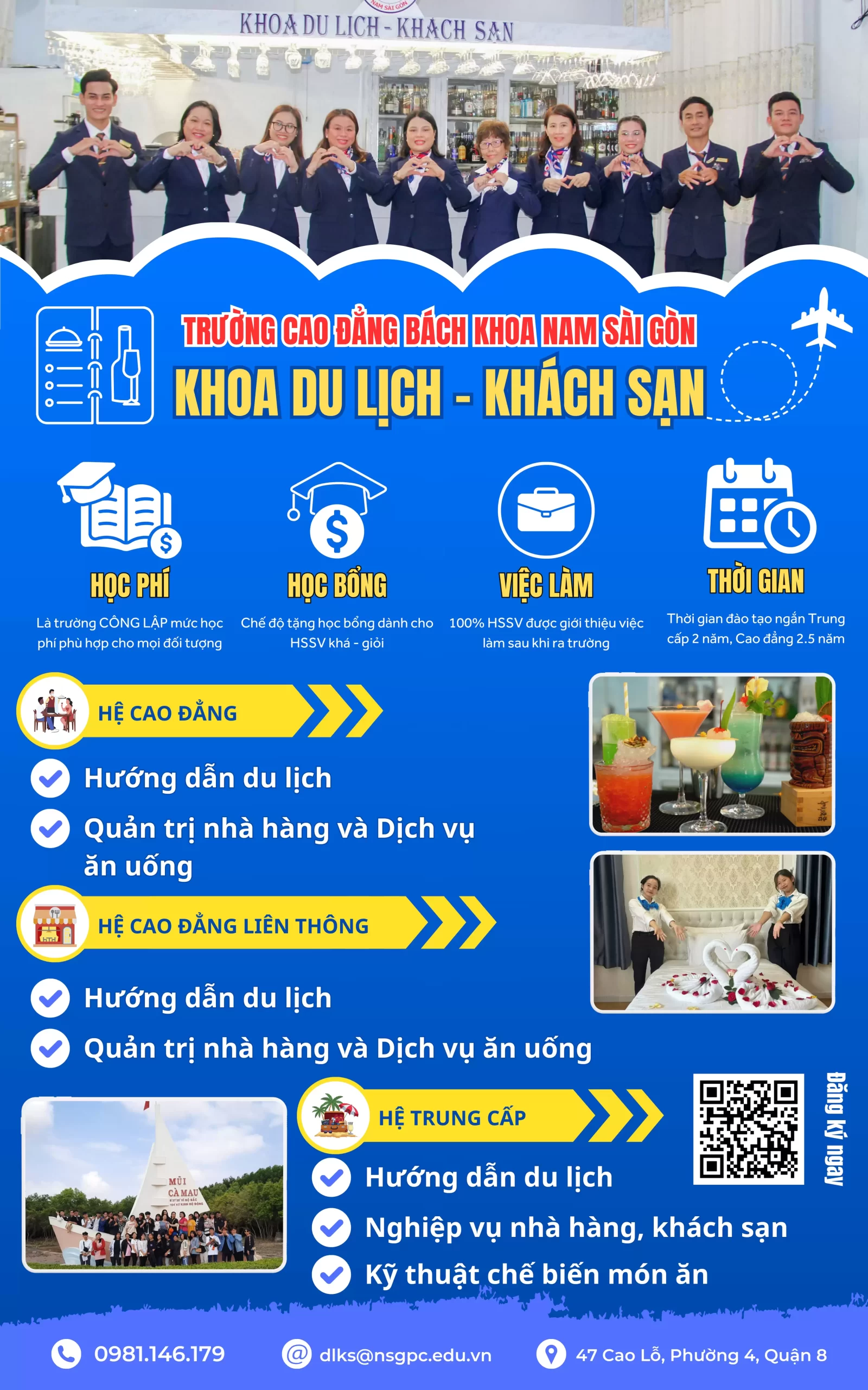 Poster chiêu sinh khoa Chăm sóc sắc đẹp và Nuôi dưỡng trẻ năm 2024